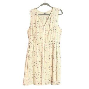 Q&A Sleeveless V-neck Confetti Print Ruched Knee Length Dress Size XXL